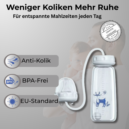 CalmiFlow selbsttrinkende Anti-Kolik Babyflasche